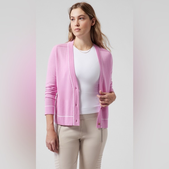 Athleta lightweight merino wool lyocel button up cardigan with pockets sz M - Picture 1 of 9